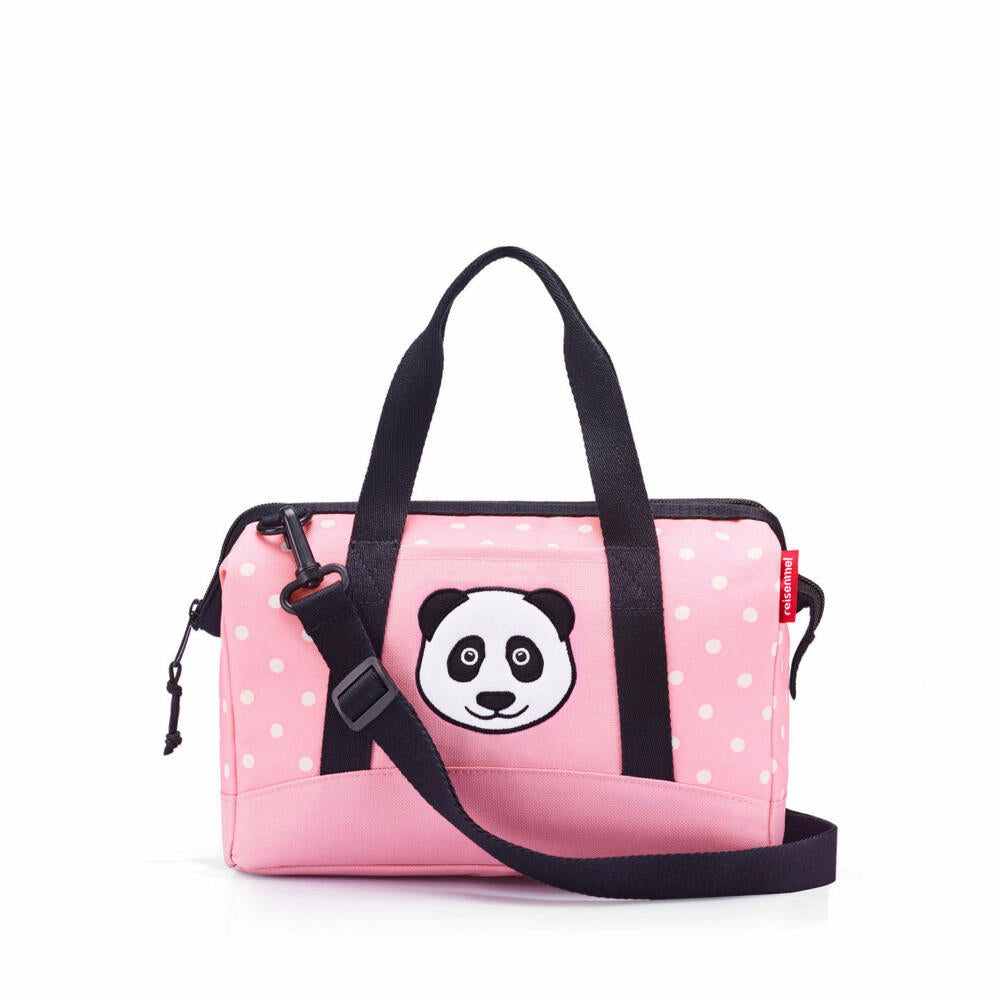 reisenthel allrounder XS kids, travel bag, sports bag, shoulder bag, bag, polyester fabric, Panda Dots Pink, 5 L, IQ3072