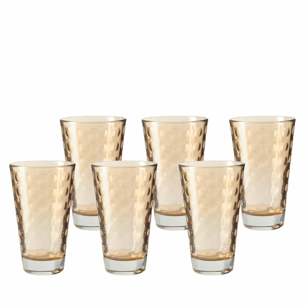 Leonardo Optic Longdrinkglas 6er Set, Cocktailglas, Trinkglas, Becher, Glas, Marrone, 200 ml, 14772