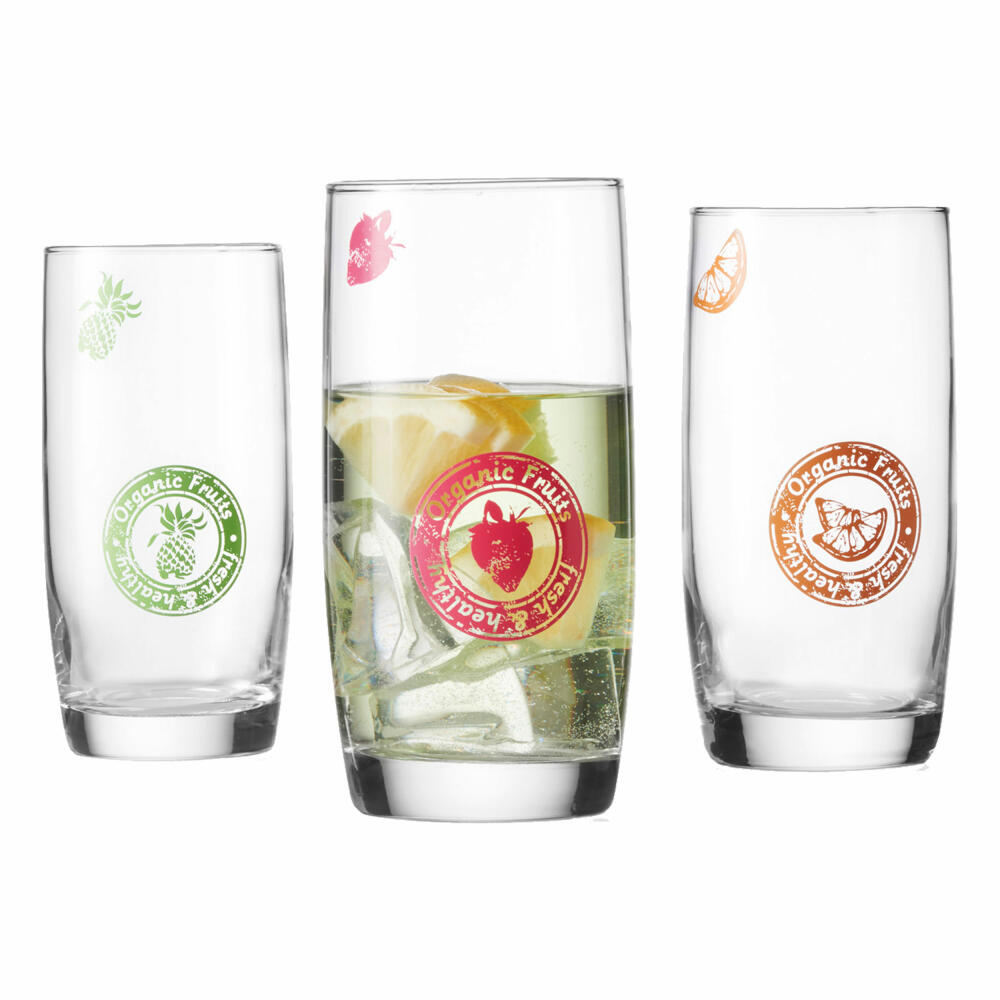 montana: :fit drinking glass, set of 3, water glass, juice glass, long drink glass, water glass, 330 ml, 054045