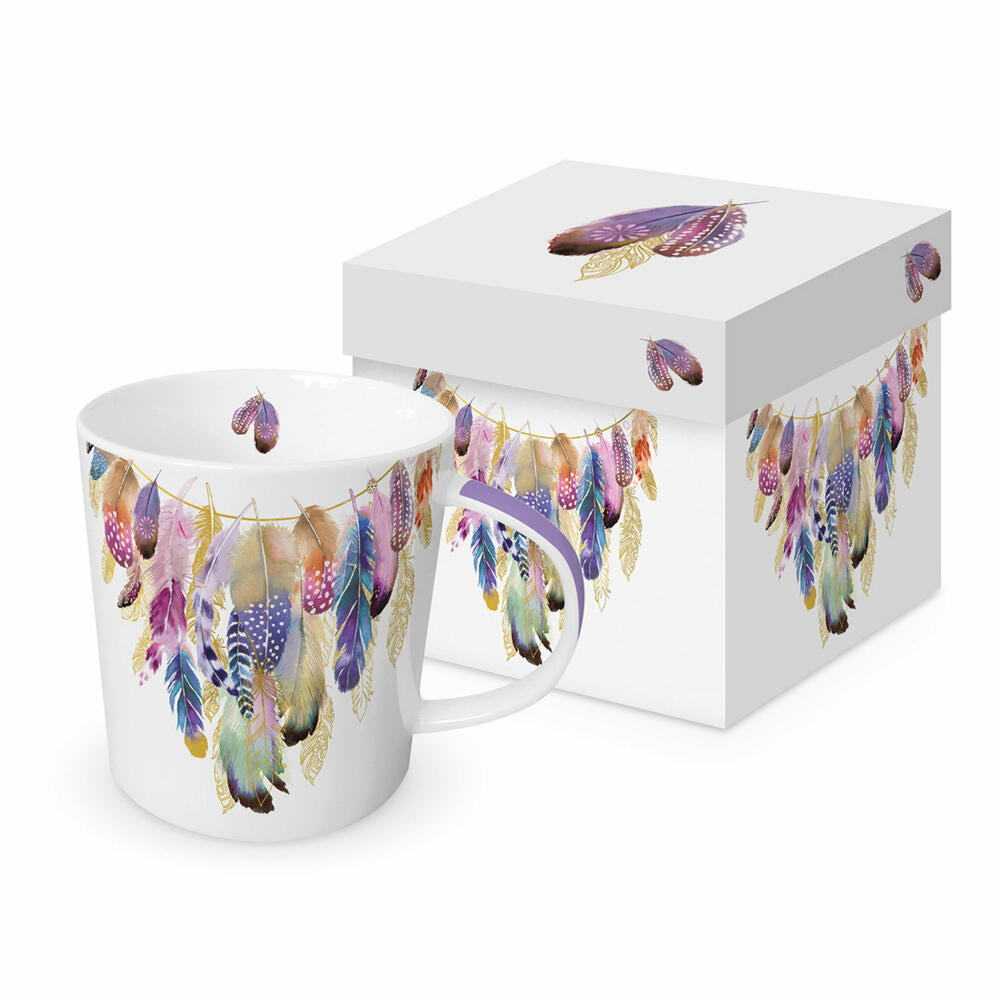 PPD Collier des plumes Trend Mug, in Geschenkbox, Henkelbecher, Kaffeebecher, Becher, Tasse, New Bone China, 400 ml, 160302598