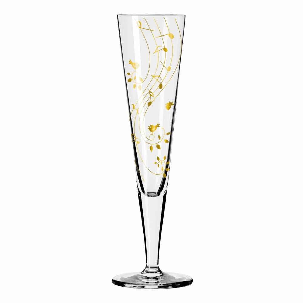 Ritzenhoff champagne glass Goldnacht Champagne 002, Sibylle Mayer, crystal glass, 205 ml, 1078202