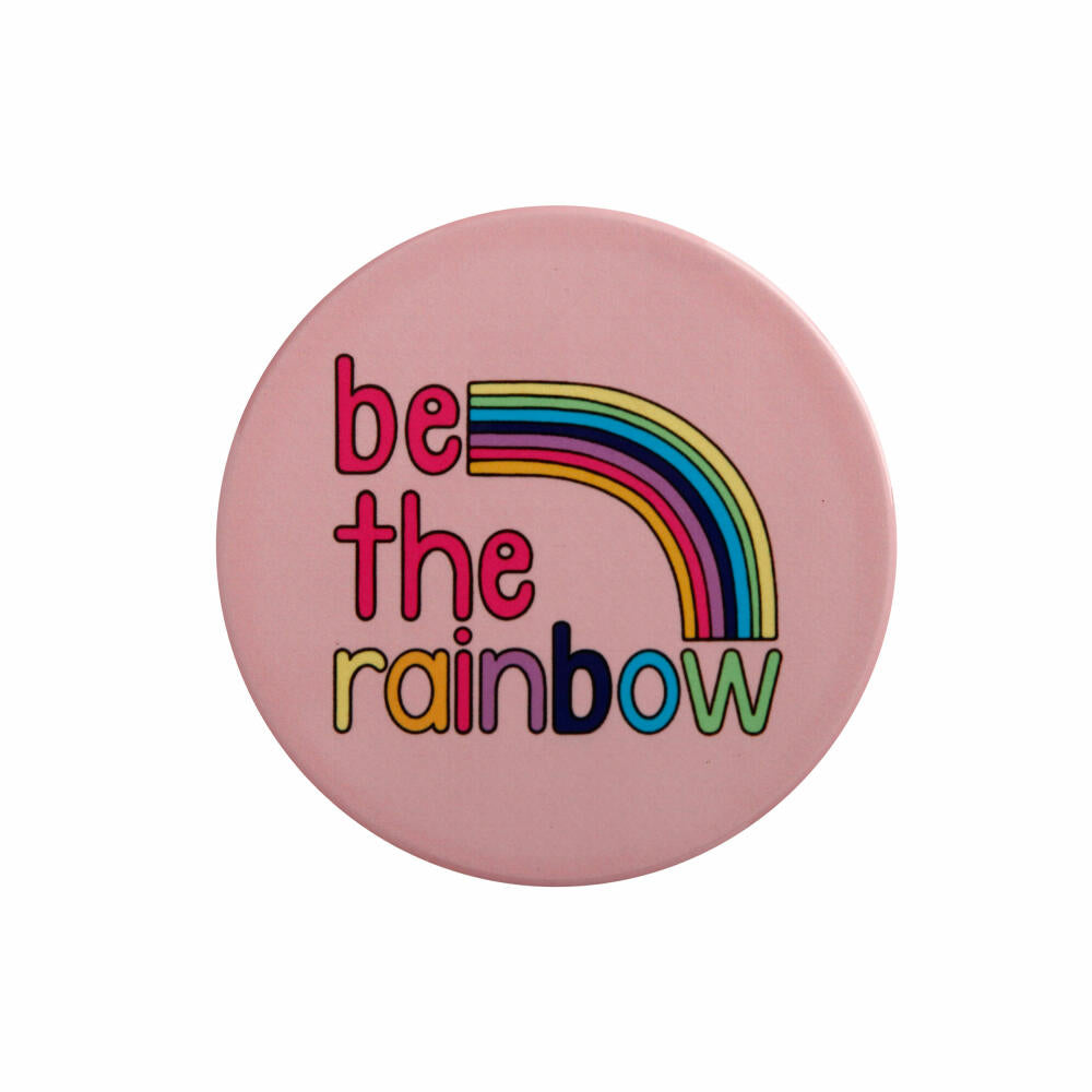 Maxwell &amp; Williams Coaster Be Kind - Be The Rainbow, Drinks Coaster, Ceramic, Light Pink, 10 cm, DU0367