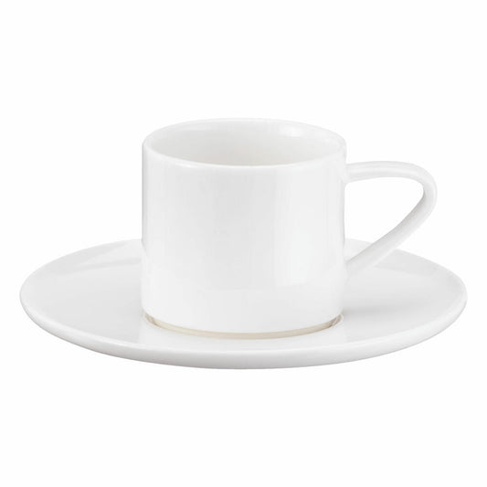 ASA Selection à table Espressotasse mit Untere / Untertasse, Stapelbar, Fine Bone China, Warmes Weiß, 60 ml, 1993013