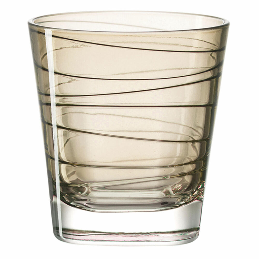 Leonardo Vario Struttura drinking glass small set of 6, water glass, juice glass, glass, brown, 170 ml, 18225
