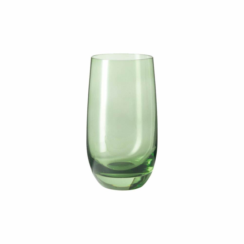 Leonardo Sora drinking glass set of 6, juice glass, water glass, mug, glass, Verde, 270 ml, 14905