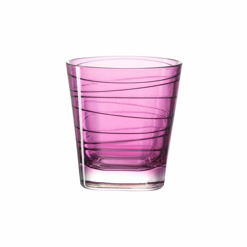 Leonardo Vario Struttura Drinking Glass Small, Water Glass, Juice Glass, Glass, Purple, 170 ml, 18228