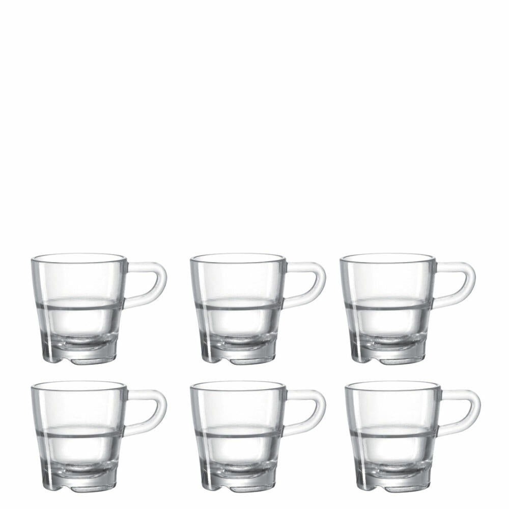 Leonardo Senso Espressotasse 6er Set, Espresso Tasse, Kaffeetasse, Kaffee, Glas, 40 ml, 14648