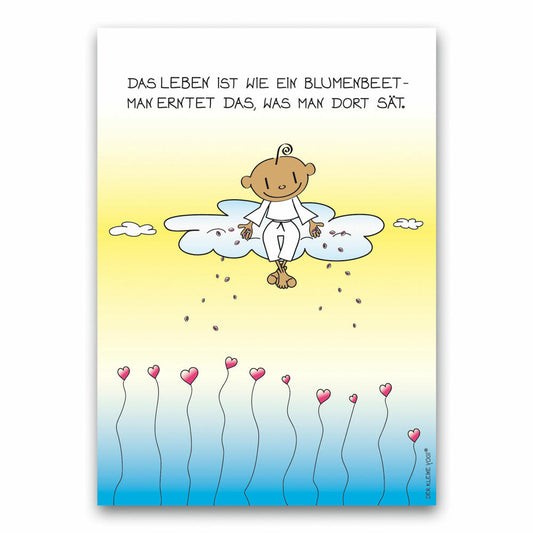 Goebel Postkarte Der kleine Yogi - Das Leben ist wie ein Blumenbeet, Papier/Pappe, Bunt, 1 Stück, 54102381