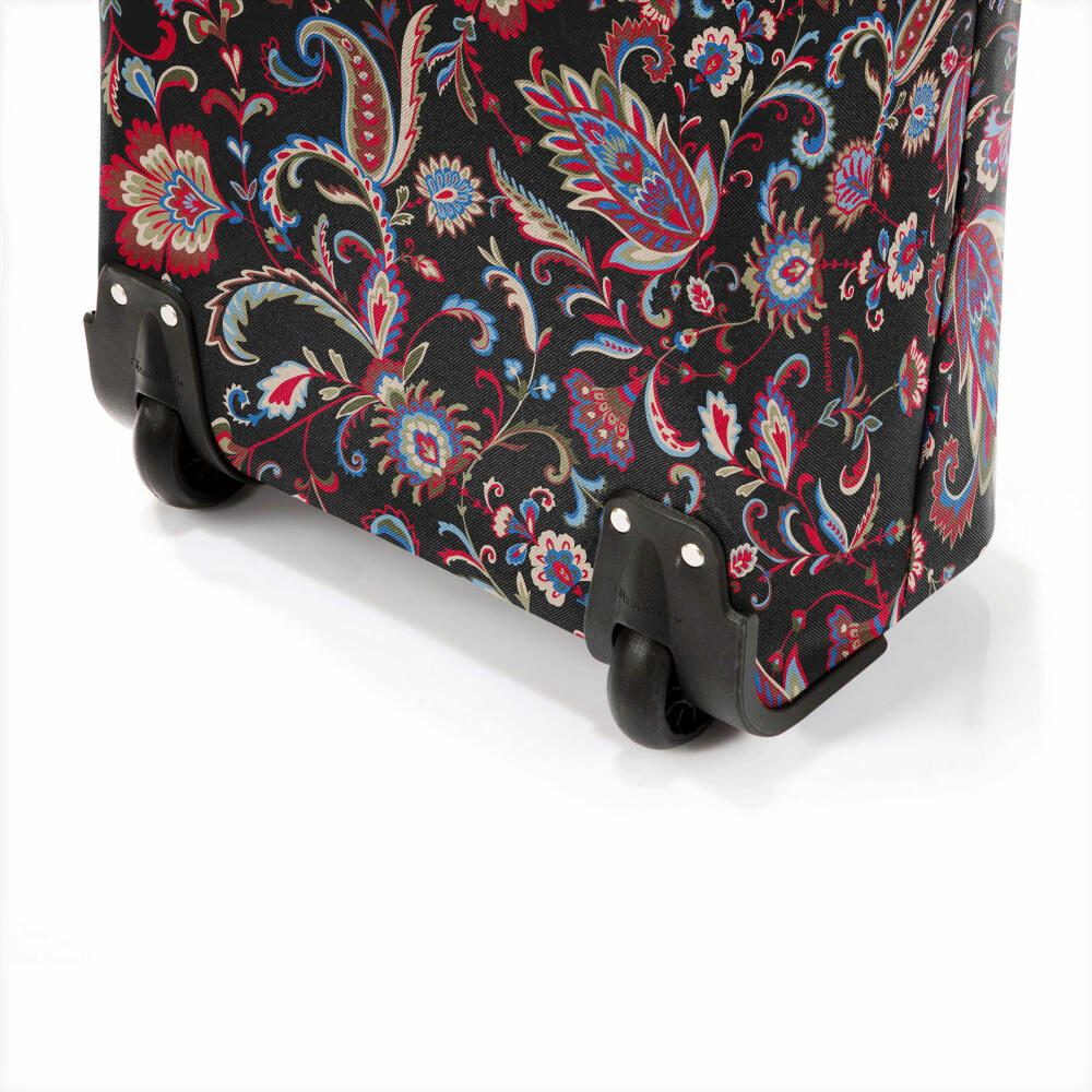 reisenthel trolley M, shopping trolley, shopping bag with wheels, Frame Paisley Black, 43 L, NT7063