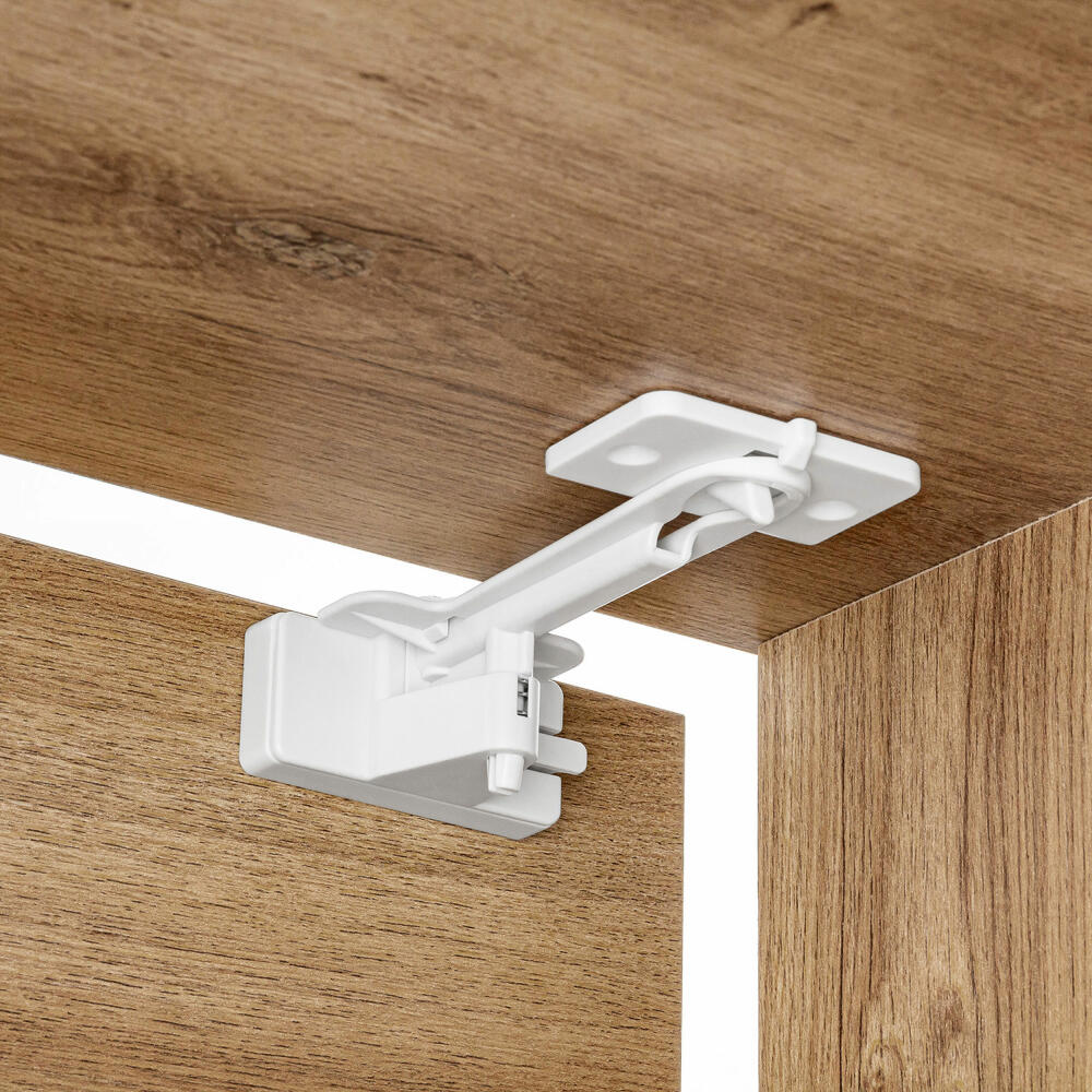 reer cutlery drawer lock, set of 2, drawer lock, child safety lock, child safety lock, white, 71090