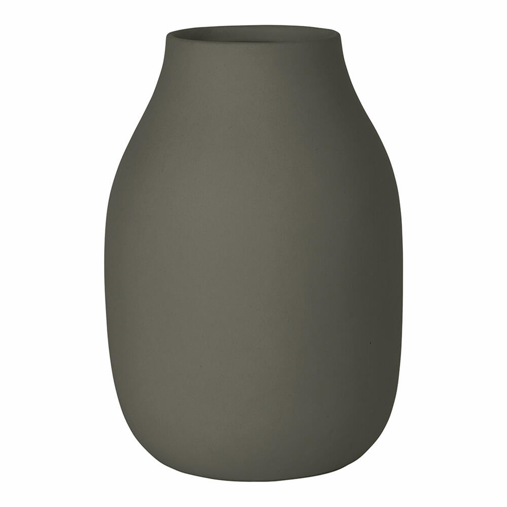 Blomus Vase Colora S, decorative vase, flower vase, ceramic, Steel Gray, 15 cm, 66206