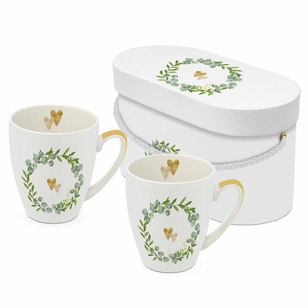 PPD Two Hearts Mug Set, set of 2, handle mug, coffee mug, cup, in gift box, New Bone China, 350 ml, 603931