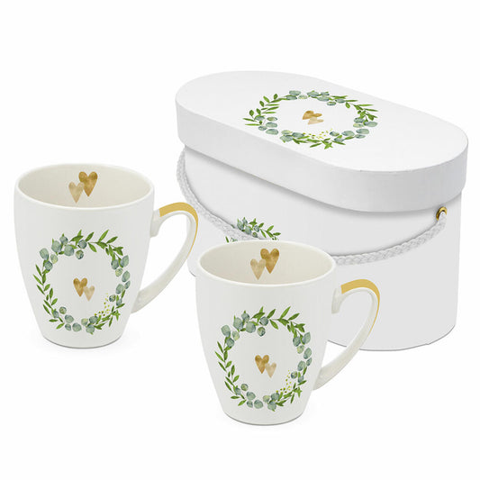 PPD Two Hearts Mug Set, set of 2, handle mug, coffee mug, cup, in gift box, New Bone China, 350 ml, 603931