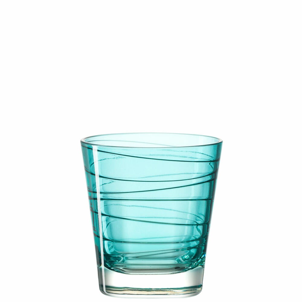 Leonardo Vario Struttura drinking glass small set of 6, water glass, juice glass, glass, turquoise, 170 ml, 18231
