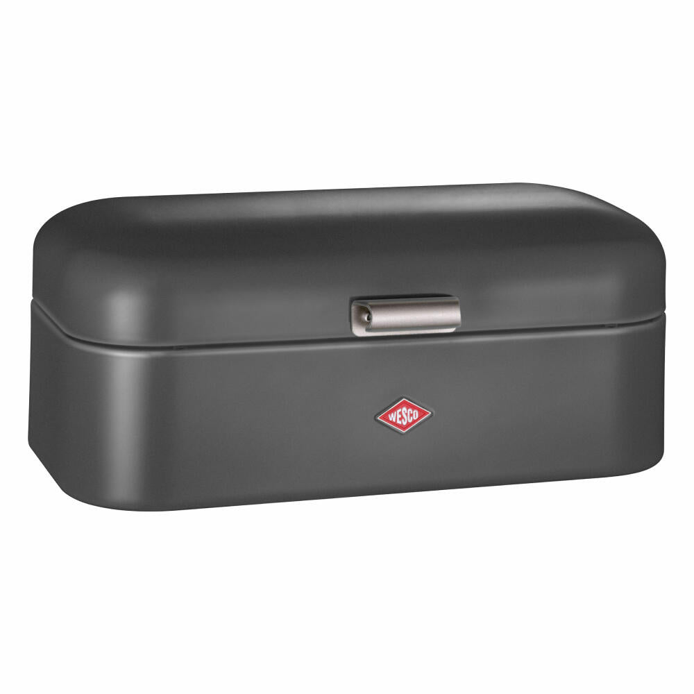 Wesco bread bin Grandy, bread container, pastry box, sheet steel, matt graphite, 235201-77