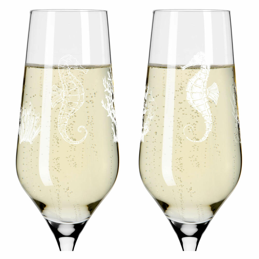 Ritzenhoff champagne glass set of 2 Oceanside 001, Romi Bohnenberg, crystal glass, 250 ml, 3851001