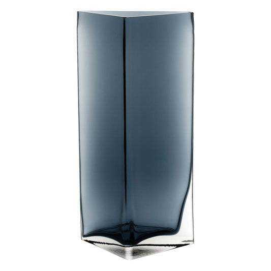 Leonardo Centro Vase Dreieck, 2er Set, Blumenvase, Glasvase, Tischvase, Dekovase, Blumentopf, Glas, Blau, 23 cm, 046952
