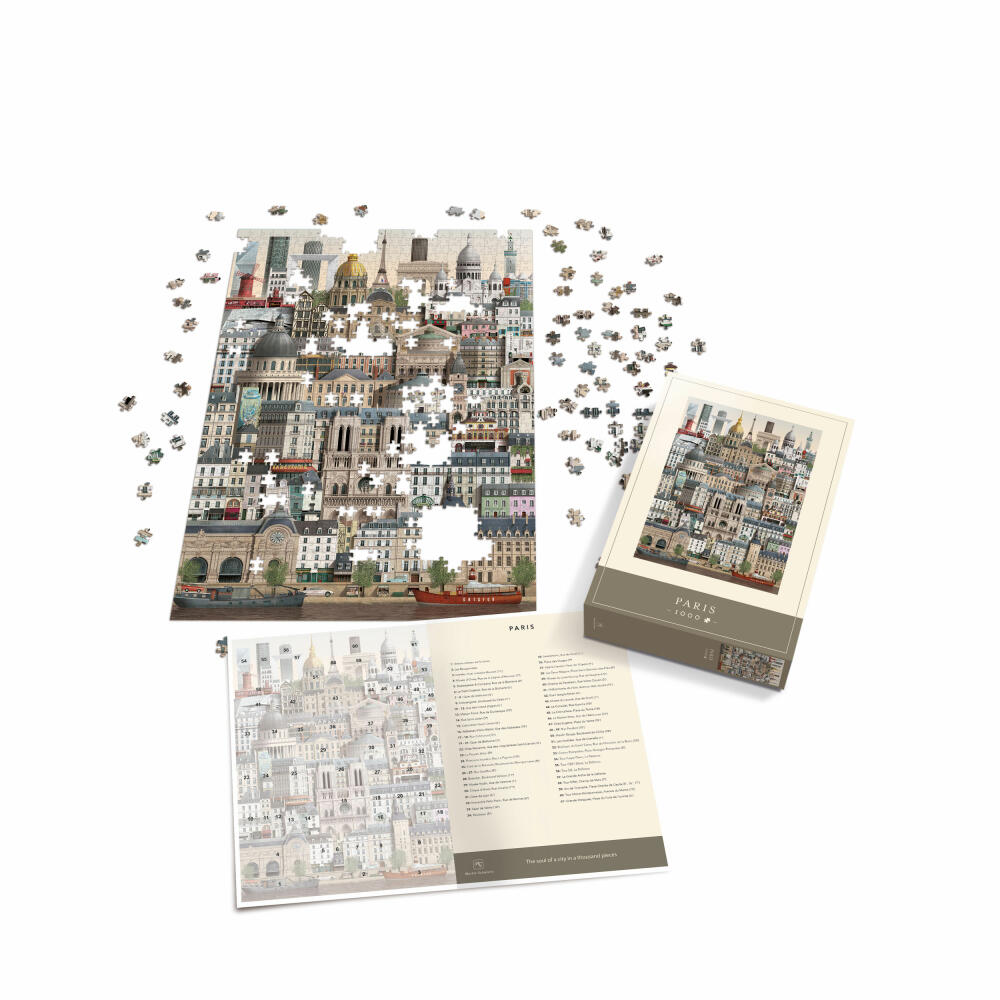 Martin Schwartz Puzzle Paris, Städtepuzzle Frankreich, 50 x 70 cm, 1000 Teile, MS0606