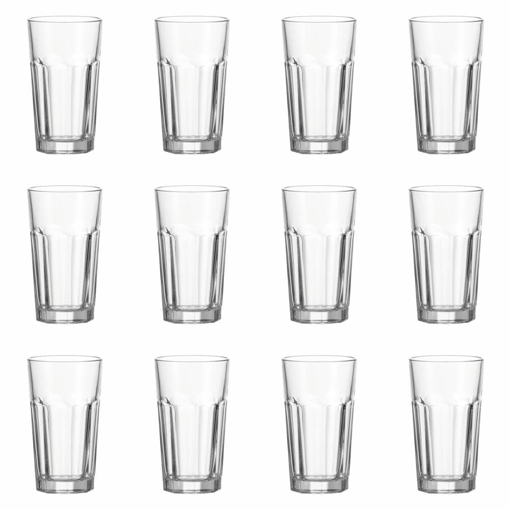 Leonardo Rock Longdrinkglas XL 12er Set, Cocktailglas, Becher, Klarglas, Glas, 390 ml, 17203