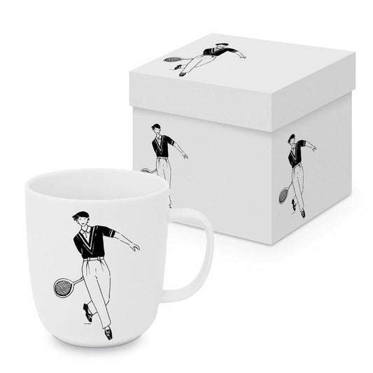 PPD Atelier Tennis Matte Mug, in Geschenkbox, Henkelbecher, Kaffeebecher, Becher, Tasse, New Bone China, 400 ml, 161402527