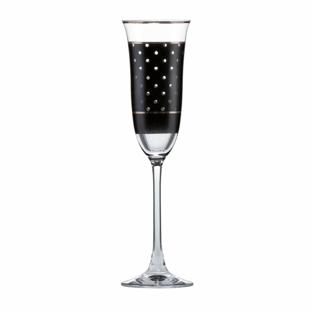 Goebel Château Black and White Dots Champagne Glass, Champagne Goblet, Champagne Glass, Champagne Flute, Maja Princess Von Hohenzollern, 27050201