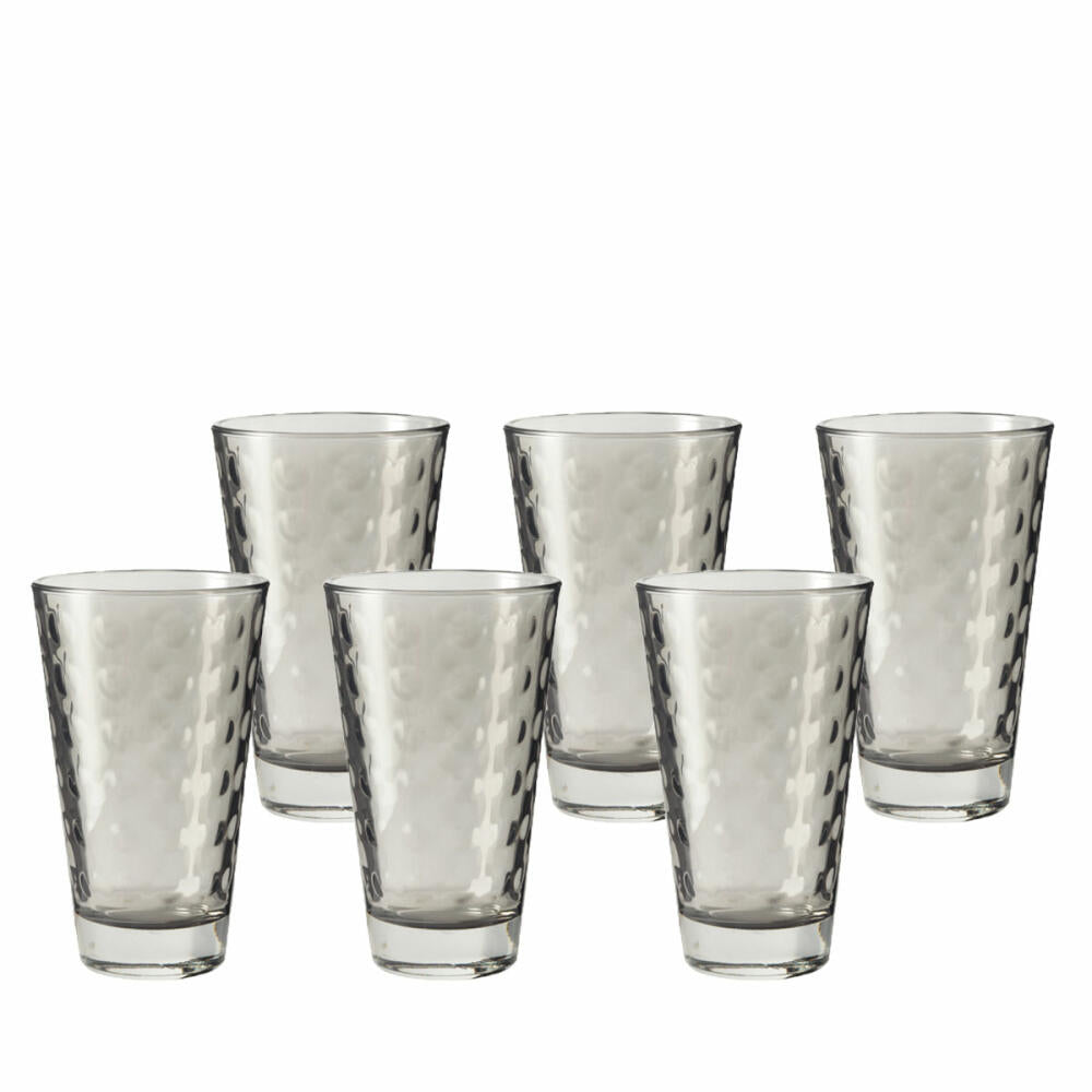 Leonardo Optic Longdrinkglas 6er Set, Cocktailglas, Trinkglas, Becher, Glas, Basalto, 200 ml, 14773