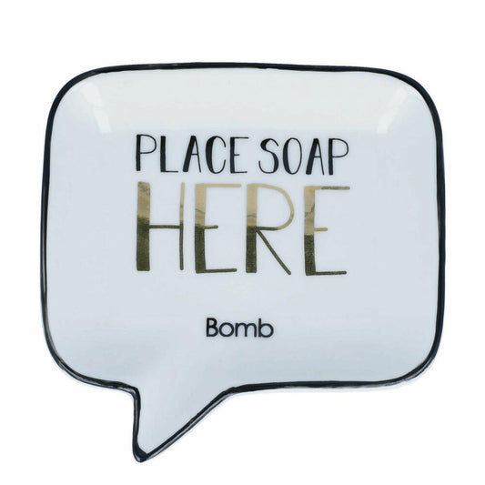 Bomb Cosmetics Seifenschale Place Soap Here, Seifenablage, Porzellan, Bunt, PPLAHER06