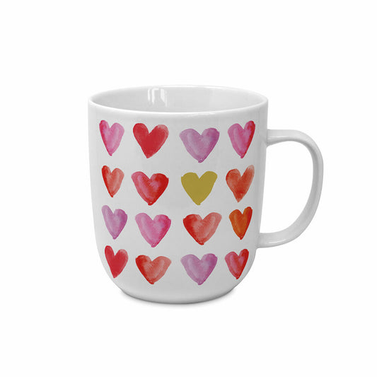 PPD Aquarell Hearts gold Single Mug, Tasse, Teetasse, Kaffetasse, Kaffee Becher, New Bone China, 400 ml, 164101460