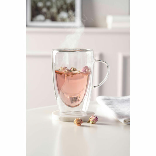 Leonardo Doppelwandtasse Duo, Tasse, Teetasse, Kaffee, Doppelwandig, Borosilikatglas, Klar, 400 ml, 053063