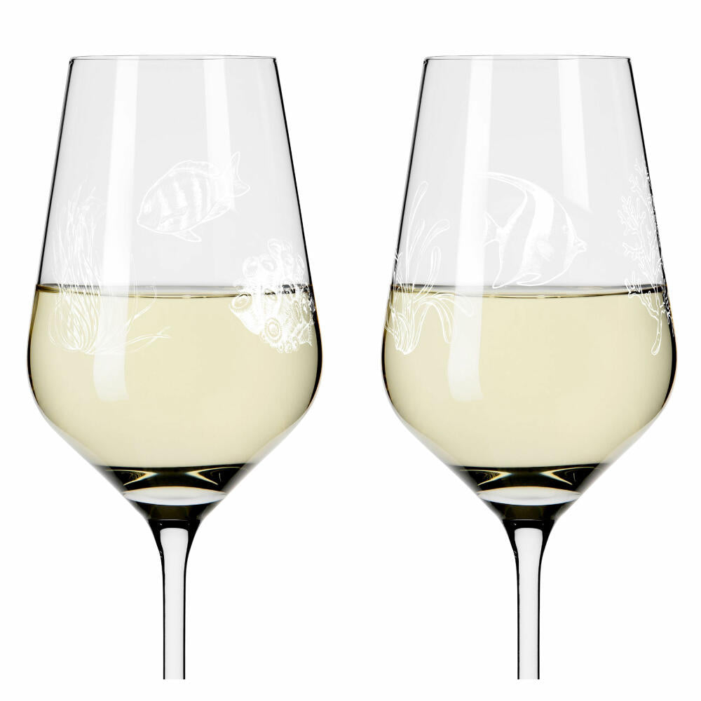 Ritzenhoff white wine glass set of 2 Oceanside 001, Romi Bohnenberg, crystal glass, 380 ml, 3821001