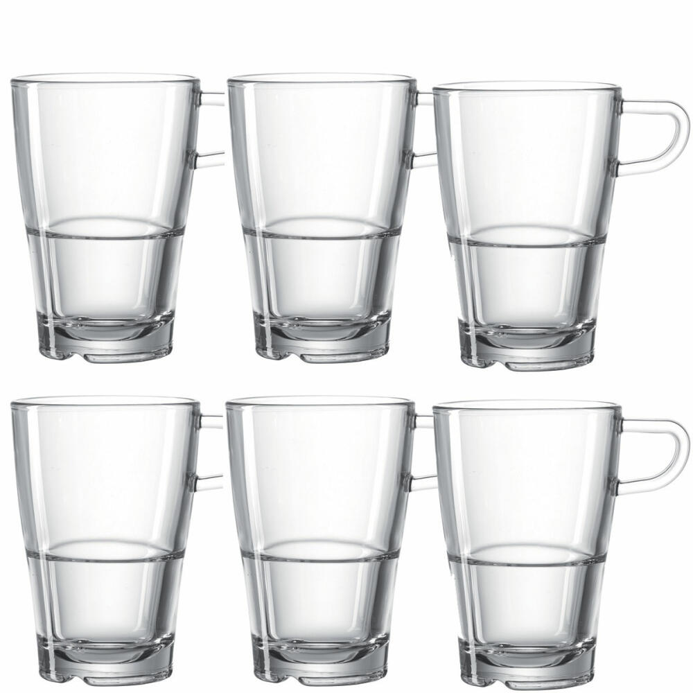 Leonardo Senso Latte Macchiato Becher 6er Set, Kaffeetasse, Kaffee Tasse, Glas, 230 ml, 14650