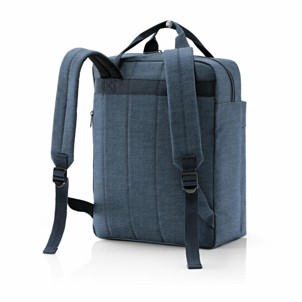 reisenthel allday backpack M, backpack, leisure backpack, hand luggage bag, Twist Blue, 15 L, EJ4027