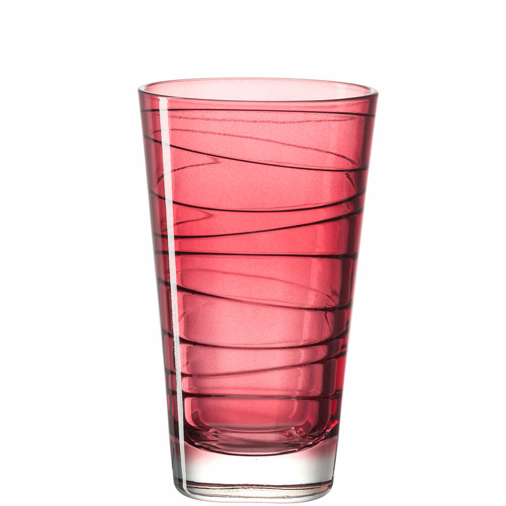 Leonardo Vario Struttura drinking glass large set of 6, water glass, juice glass, glass, red, 200 ml, 18233