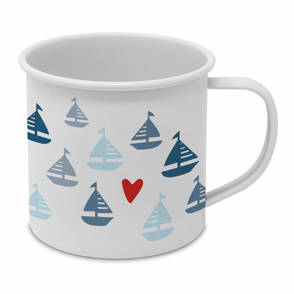 PPD Seaside Sailing Happy Metal Mug, Henkelbecher, Kaffeebecher, Becher, Tasse, Metall, 500 ml, 180002664