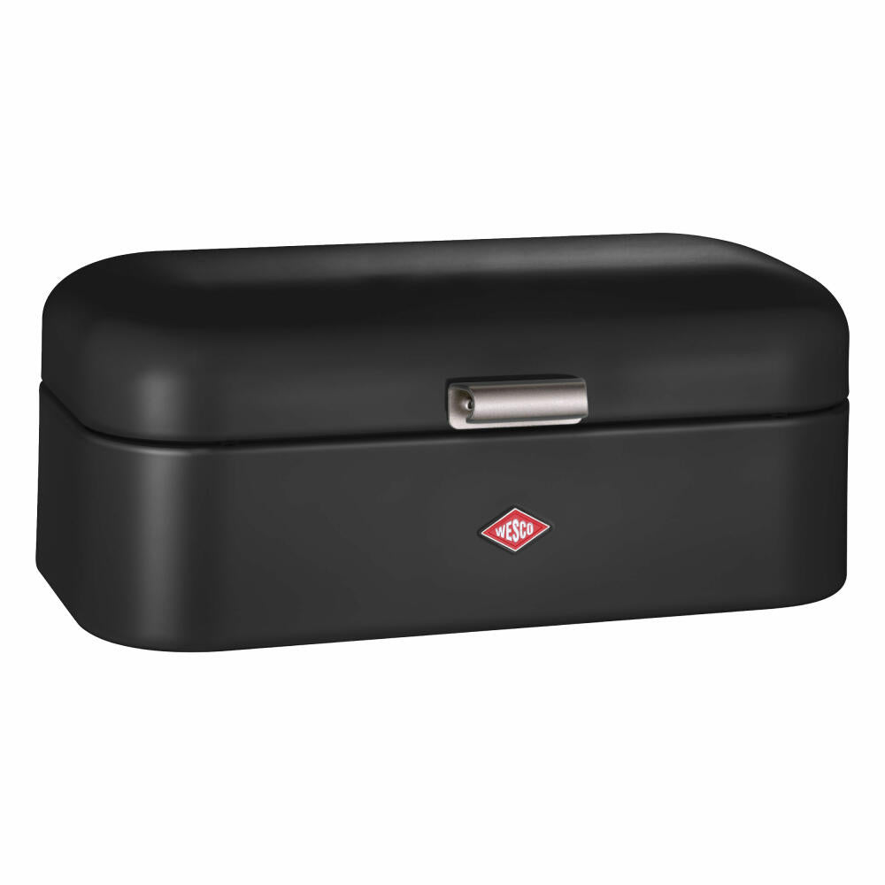 Wesco bread bin Grandy, bread container, pastry box, sheet steel, matt black, 235201-73