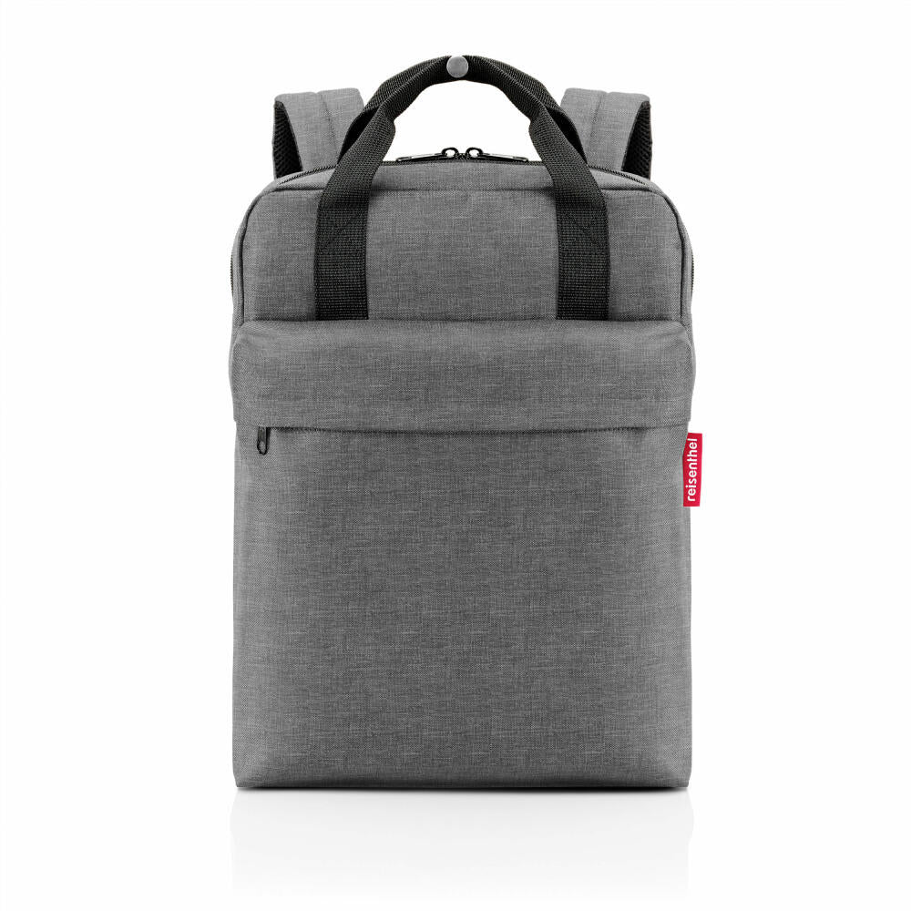 reisenthel allday backpack M, backpack, leisure backpack, hand luggage bag, Twist Silver, 15 L, EJ7052