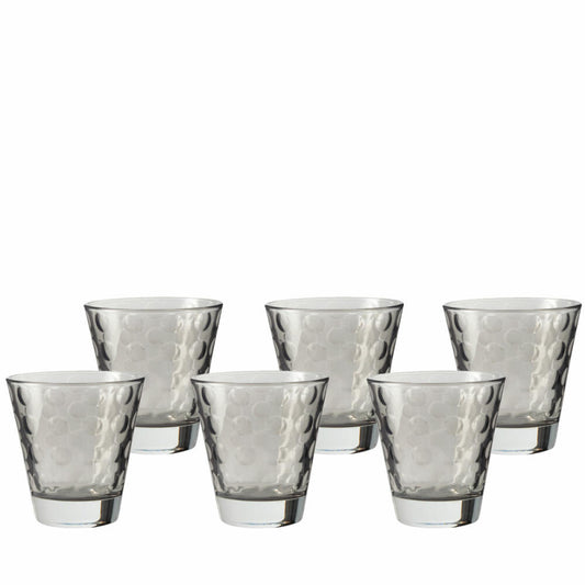 Leonardo Optic Whiskeybecher 6er Set, Whiskey, Whisky Glas, Tumbler, Glas, Basalto, 140 ml, 17993