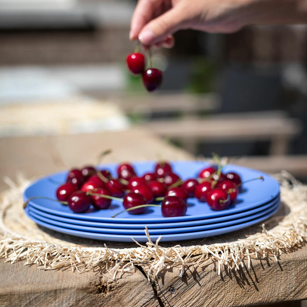 Koziol Teller Nora Plate M, Speiseteller, Kunststoff, Strong Blue, 26.4 cm, 8066727