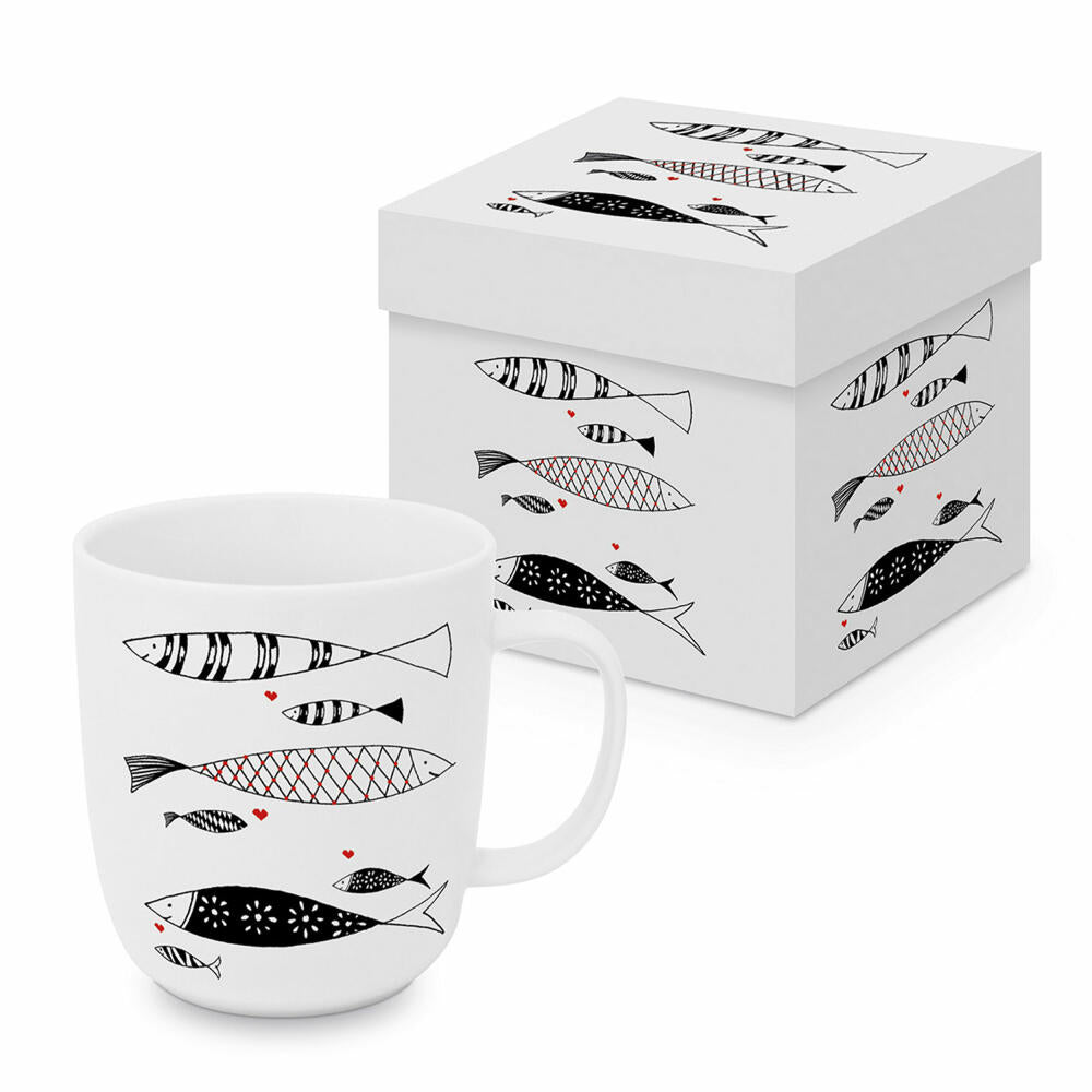 PPD Atelier Poissons Matte Mug, in Geschenkbox, Henkelbecher, Kaffeebecher, Becher, Tasse, New Bone China, 400 ml, 161402524