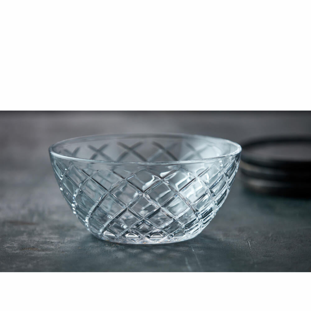 Lyngby Glass Salad Bowl Sorrento, Serving Bowl, Bowl, Glass, Clear, 24 cm, 29035