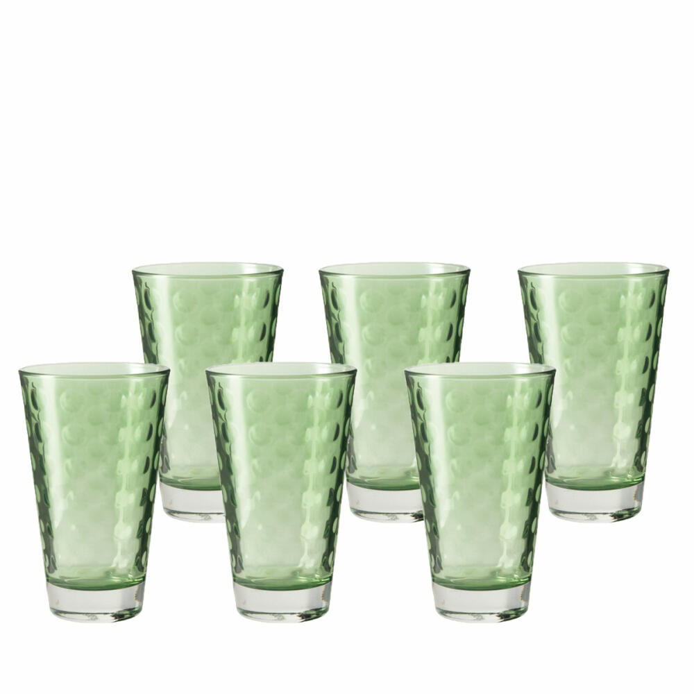 Leonardo Optic Longdrinkglas 6er Set, Cocktailglas, Trinkglas, Becher, Glas, Verde, 200 ml, 14774