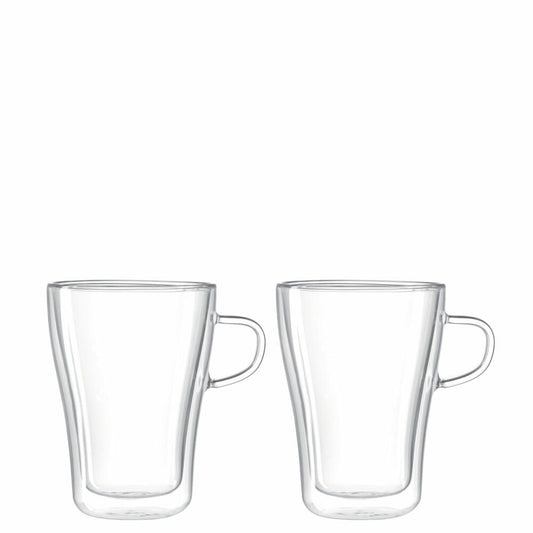 Leonardo Duo Henkelbecher Doppelwandig 2er Set, Becher, Handgefertigt, Glas, 250 ml, 14660