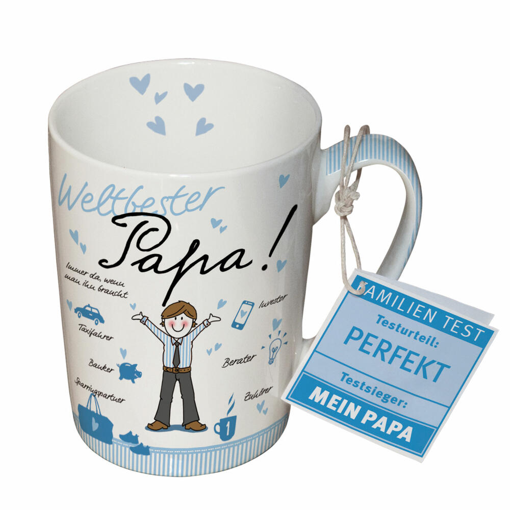 PPD Mug Weltbester Papa, Tasse, Teetasse, Kaffetasse, Kaffee Becher, New Bone China, 250 ml, 551233
