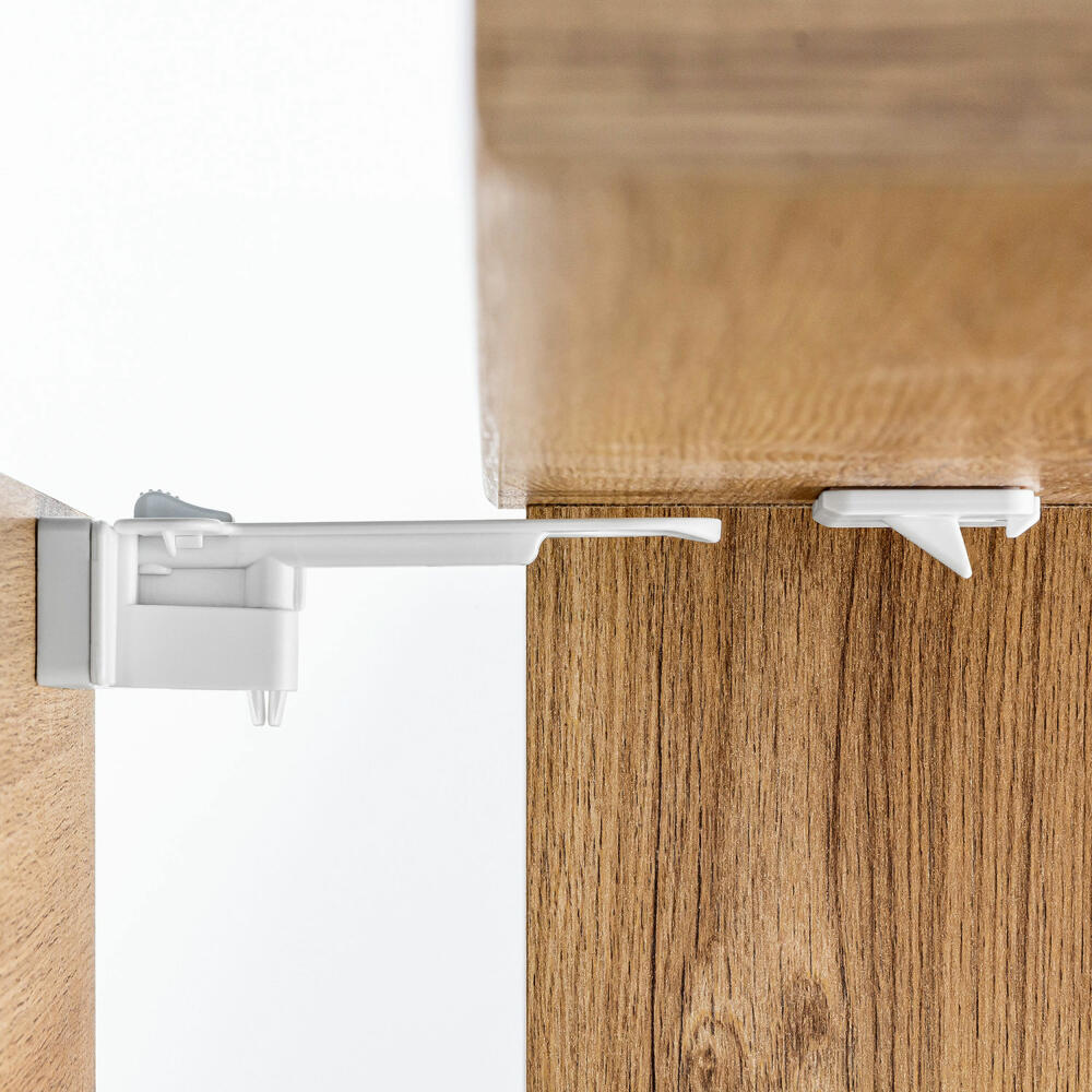 reer cutlery drawer lock, set of 2, drawer lock, child safety lock, child safety lock, white, 71090