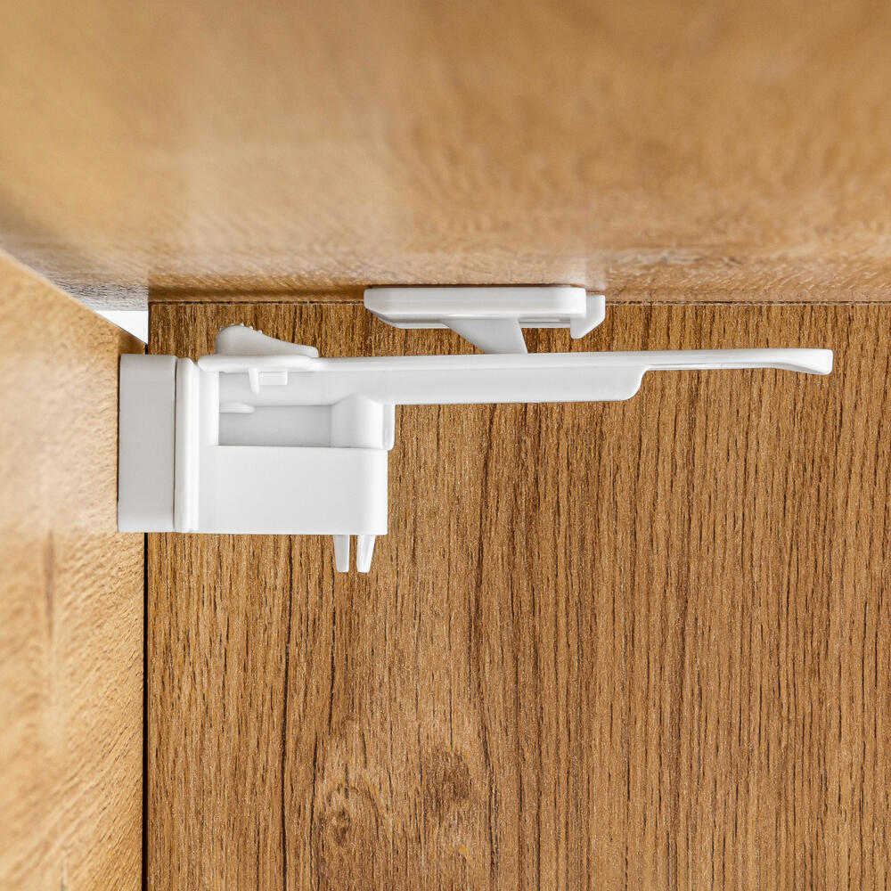 reer cutlery drawer lock, set of 2, drawer lock, child safety lock, child safety lock, white, 71090