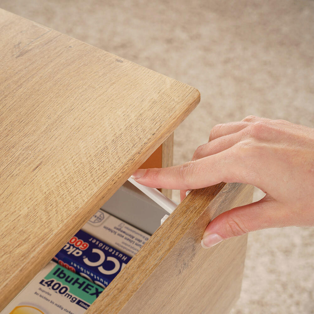 reer Schrank- und Schubladensicherung mit Montagehilfe, 3er Set, Klemmschutz, Kinder Sicherung, Weiß, 71060