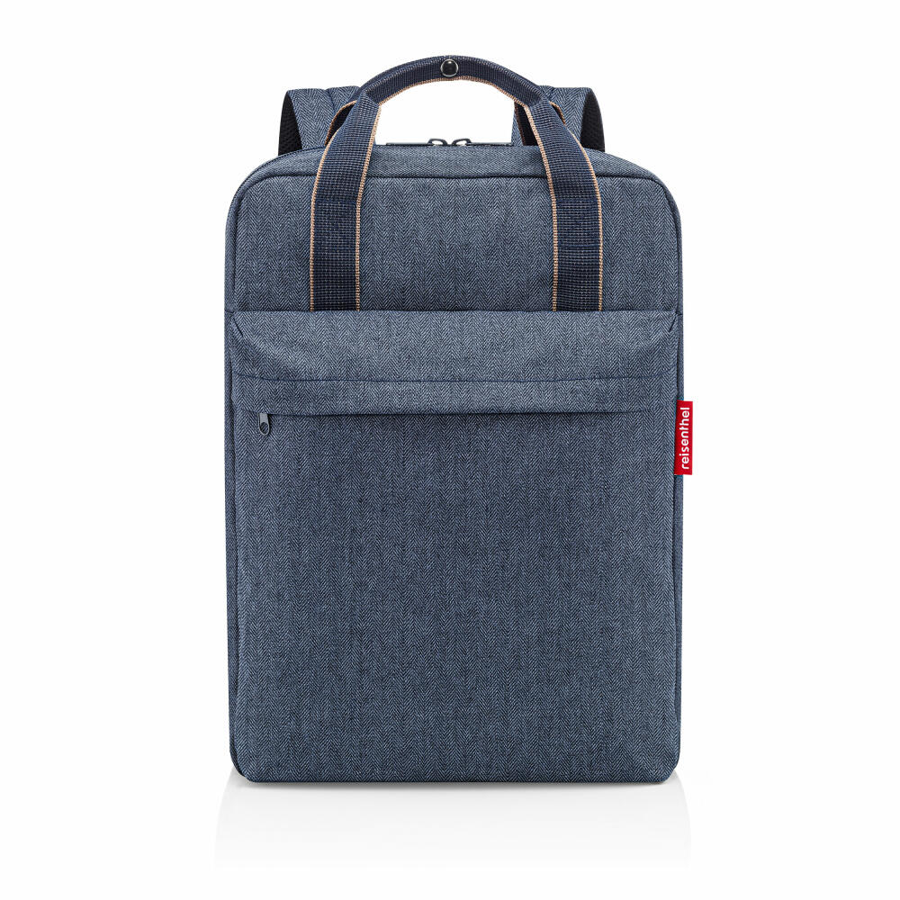 reisenthel allday backpack M, Rucksack, Reisetasche, Herringbone Dark Blue, 15 L, EJ4113