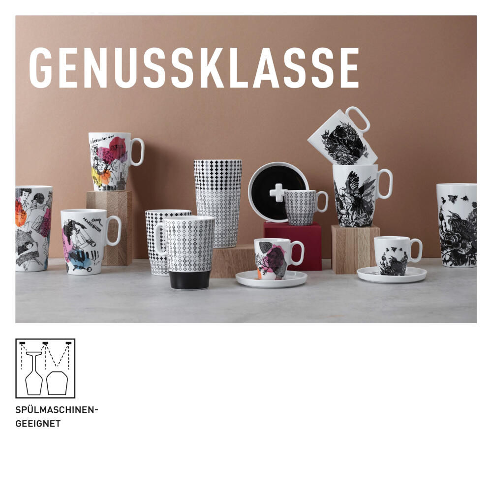 Ritzenhoff Espressotasse mit Untertasse Genussklasse 004, Ritzenhoff Design Team, Porzellan, 97 ml, 3721004