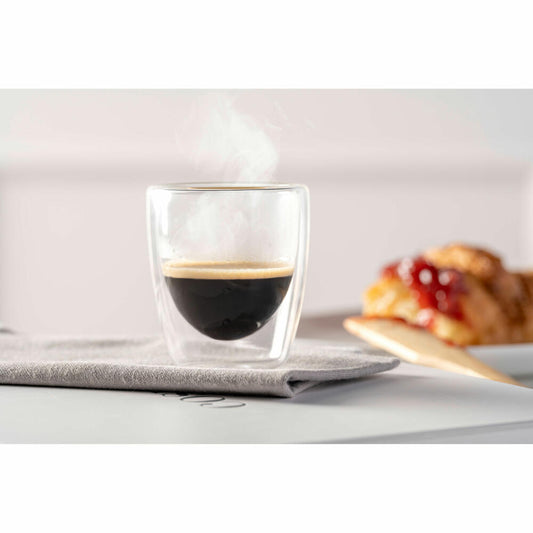 Leonardo Tasse Duo, 2er Set, Teetasse, Teebecher, Kaffeetasse, Doppelwandig, Borosilikatglas, Klar, 40 ml, 053059