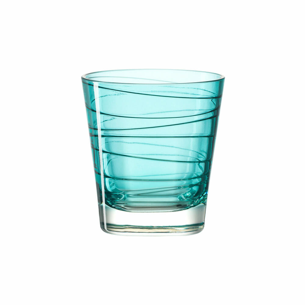 Leonardo Vario Struttura drinking glass small set of 6, water glass, juice glass, glass, turquoise, 170 ml, 18231